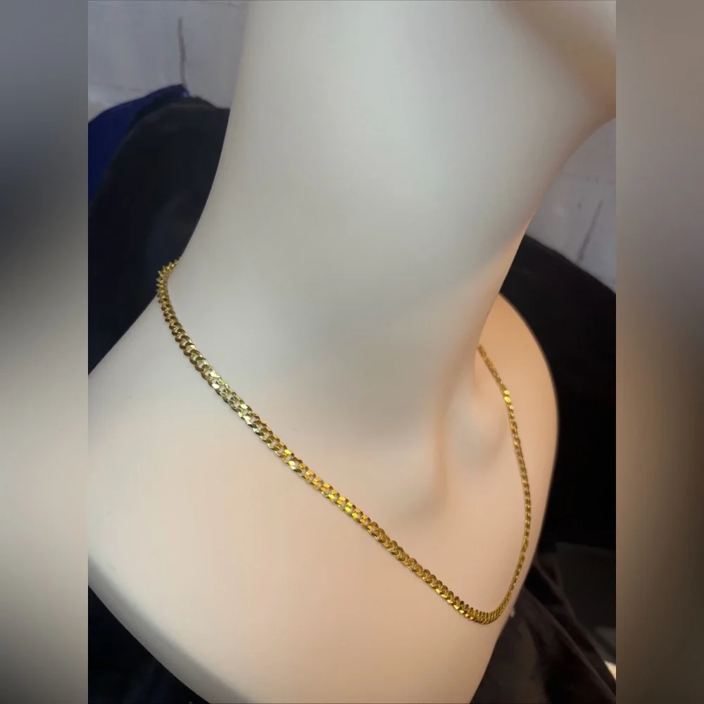14k Yellow Gold Over Italian sterling silver 20 inch 4.1 MM Italian Cuban chain